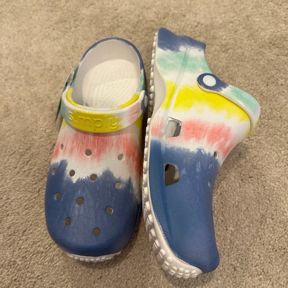 NWT Simply Southern Unisex Tie Dye Clogs In Dusk Women’s 9/ Mens 7 - Picture 2 of 5